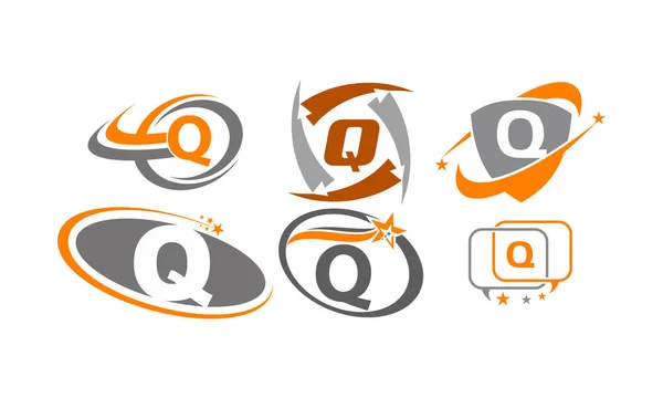 Σύνολο σύγχρονης πρότυπο λογότυπο Q — Διανυσματικό Αρχείο