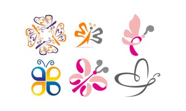 Kelebek vektör şablon Set