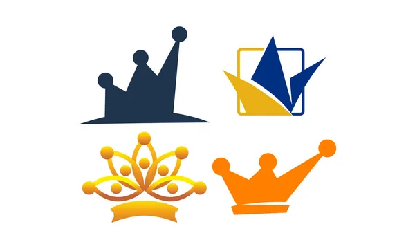 Crown ikonu šablony Set — Stockový vektor