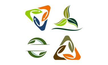 Yaprak şablon vektör Set