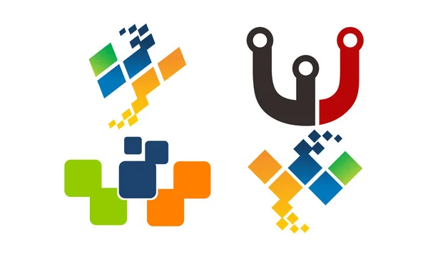 Zestaw nowoczesnych szablonów logotyp — Wektor stockowy