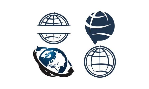 Мировой глобус: набор шаблонов дизайна — стоковый вектор