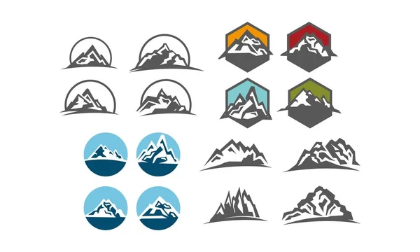 Набір шаблонів гірського дизайну — стоковий вектор