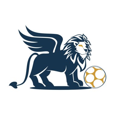 Lion Wing Futbol Logosu Tasarım Sembol Resimleri İzole Edildi