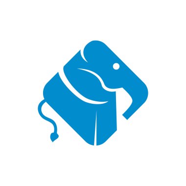 Fil Karakteri Sevimli Logo Tasarım Vektörü Resimleri izole edildi