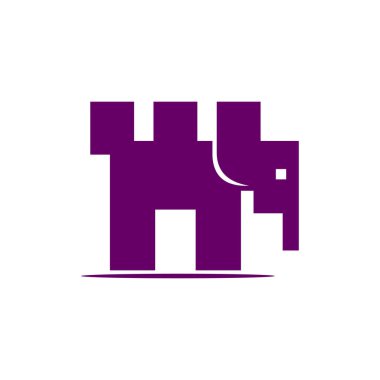 Fil Kalesi Logosu Tasarım Şablonu izole edildi