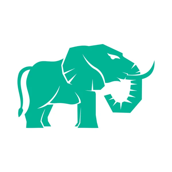 Modèle d'illustration vectorielle de conception de logo de marque d'éléphant isolé — Image vectorielle