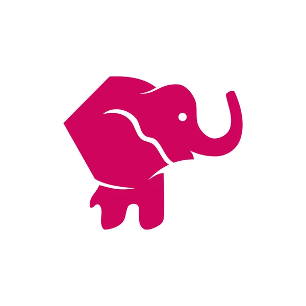 Изолированный шаблон векторной иллюстрации логотипа Elephant Cute — стоковый вектор