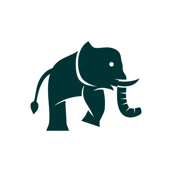 Elefante simple lindo logotipo diseño ilustración plantilla aislada — Vector de stock