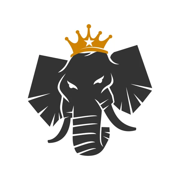 Слон Король Дизайн логотипу Векторна ілюстрація Шаблон ізольовано — стоковий вектор