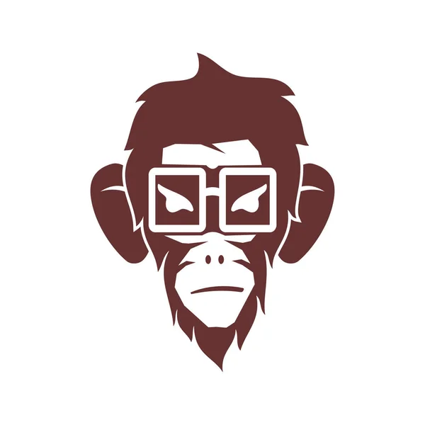 Plantilla de diseño de logotipo de gafas mono Vector Ilustración Aislar — Vector de stock