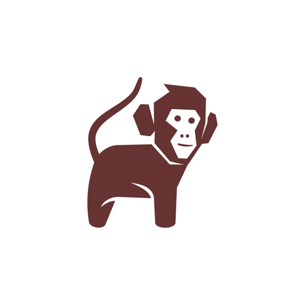 Plantilla de diseño de logotipo de cuerpo mono Vector Ilustración Aislado — Vector de stock