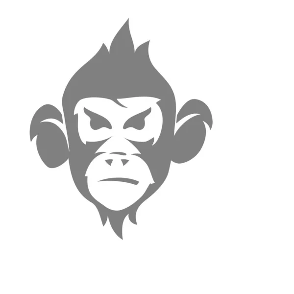 Plantilla de diseño de logotipo moderno Monkey Head Ilustración aislada — Vector de stock