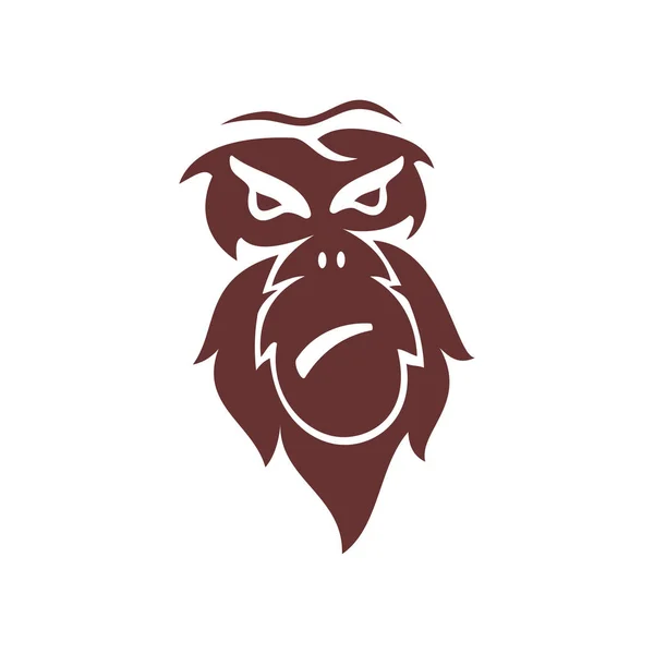 Monkey Head Logo Design Template Vector Illustration Isolated — Stock Vector