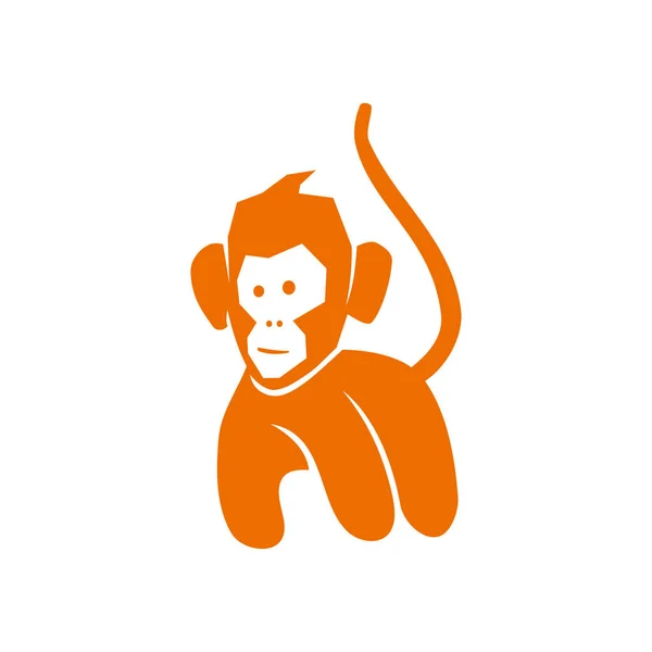 Plantilla de diseño de logotipo Monkey Walk Vector Illustration Aislado — Vector de stock