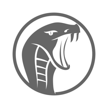 Yılan Kobra Başı logo şablonu Vektör çizimi izole edildi