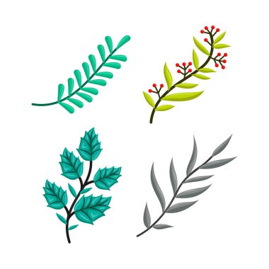 El çizimi ağaç dalları ve Vektör İllüstrasyonu 