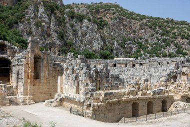 Antalya ilinin Demre kentindeki antik Myra kentinin Yunan-Roma amfitiyatrosunun kalıntıları. Türkiye 'de turistik merkezler
