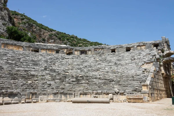 Ruinen Des Griechisch Römischen Amphitheaters Der Antiken Stadt Myra Demre — Stockfoto