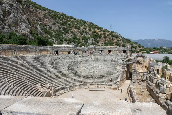 Demre Turquia Junho 2019 Ruínas Anfiteatro Greco Romano Antiga Cidade — Fotografia de Stock