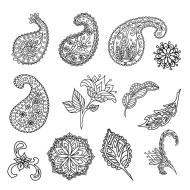 Bitki süslemeleri, grafikleri, arkaplan, tasarım, dekorasyon için grafikler.