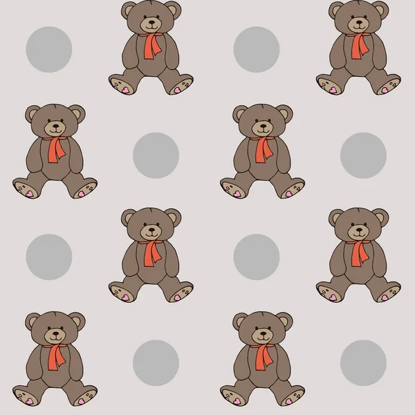 Hintergrund Nahtlos Teddybär Spielzeugbär Schöne Zeichnung — Stockfoto