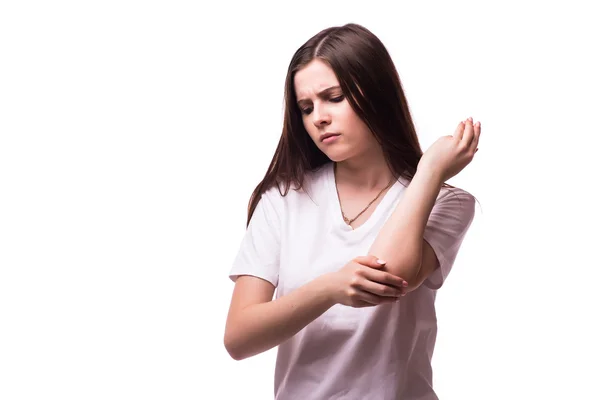 女性肘の激痛. — ストック写真