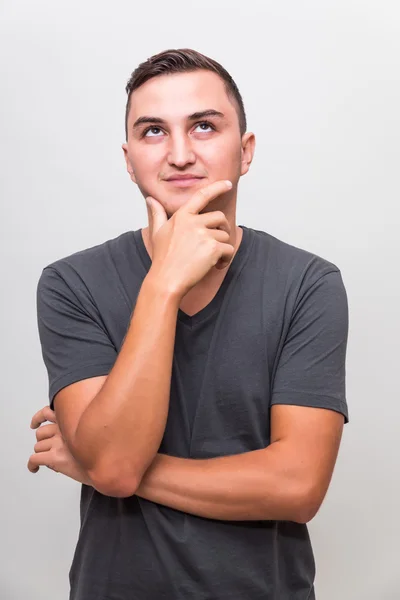 Homem de camisa branca olhando — Fotografia de Stock