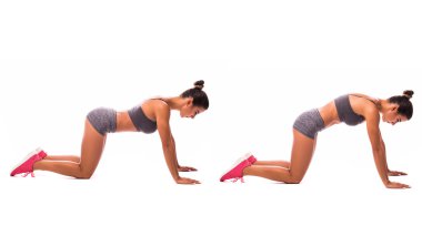 genç kadın spor egzersiz yaparak.