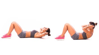 genç kadın spor egzersiz yaparak.