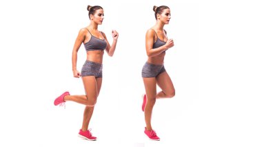 genç kadın spor egzersiz yaparak.