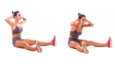 genç kadın spor egzersiz yaparak.