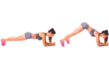 genç kadın spor egzersiz yaparak.