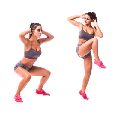 genç kadın spor egzersiz yaparak.