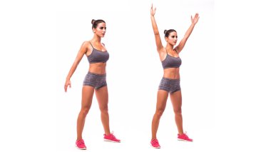 genç kadın spor egzersiz yaparak.