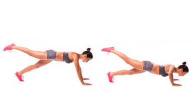 genç kadın spor egzersiz yaparak.