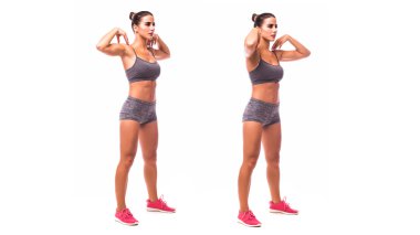 genç kadın spor egzersiz yaparak.