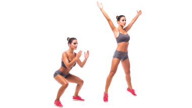 genç kadın spor egzersiz yaparak.