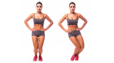 genç kadın spor egzersiz yaparak.