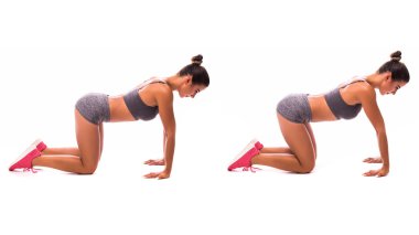 genç kadın spor egzersiz yaparak.