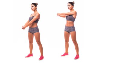 genç kadın spor egzersiz yaparak.