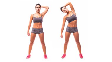 genç kadın spor egzersiz yaparak.