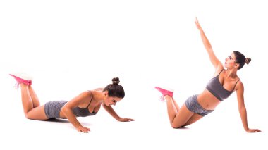 genç kadın spor egzersiz yaparak.