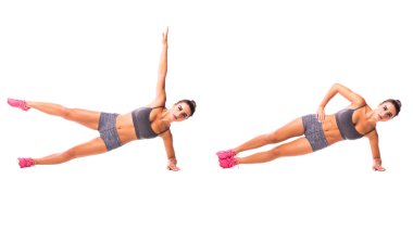 genç kadın spor egzersiz yaparak.