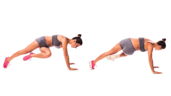 Young woman doing sport exercise. — Stock Photo, Image