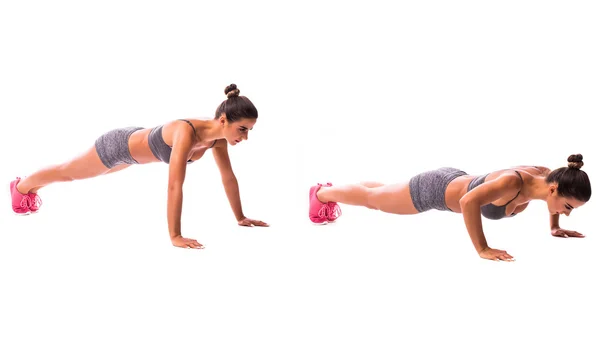 Young woman doing sport exercise. — Stock Photo, Image