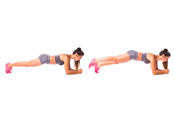 Young woman doing sport exercise. — Stock Photo, Image