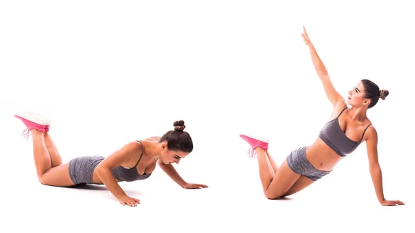 Young woman doing sport exercise. — Stock Photo, Image