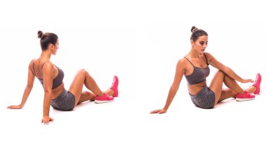 genç kadın spor egzersiz yaparak.