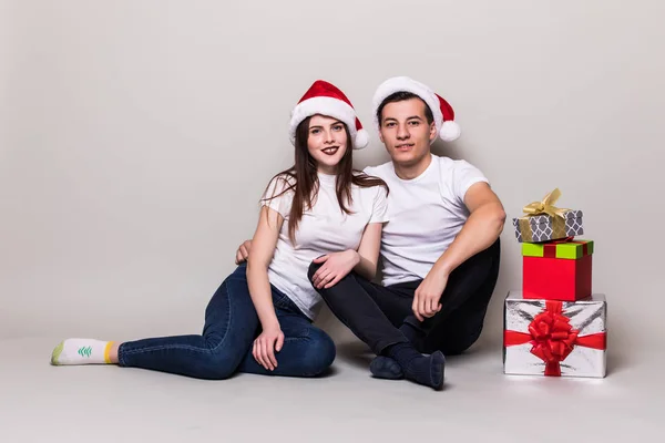 Щаслива пара xmas — стокове фото